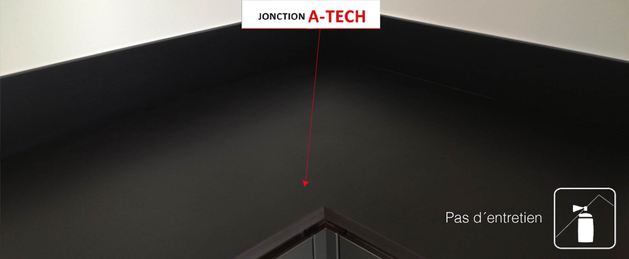 La jonction A-Tech permet une jonction nette entre 2 plans de travail